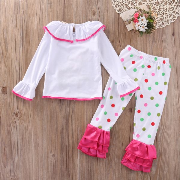 

xmas toddler baby kids girls pajamas set sleepwear +pants 2017 new arrival fashion outfits clothes age 1-6y, Blue;red