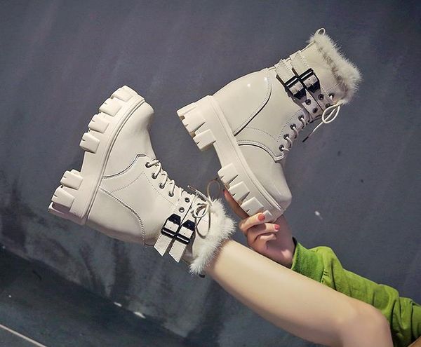 

boots women's 2019 new autumn and winter thick bottom women's shoes high heels increase british style short boots, Black