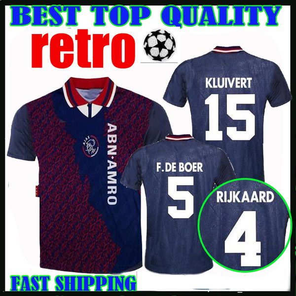 

1994 1995 ajax retro occer jer ey 94 95 champion league rijkaard kluivert litmanen de boer eedorf david vintage away football hirt