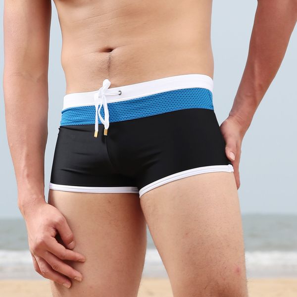 

new stitching men's swimming trunks brief trousers low-waist comfortable smooth stitching swimming shorts swimwear