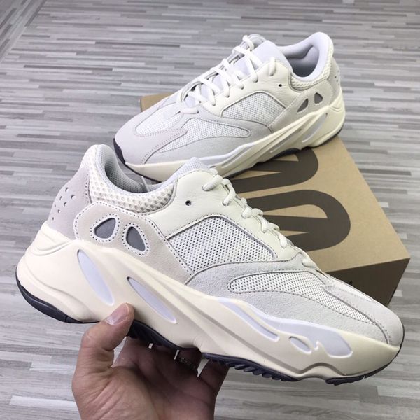

ale wholesale 700 wave runner kanye west running shoes 3m designer suede white basf athletic sports trainers size 36-45