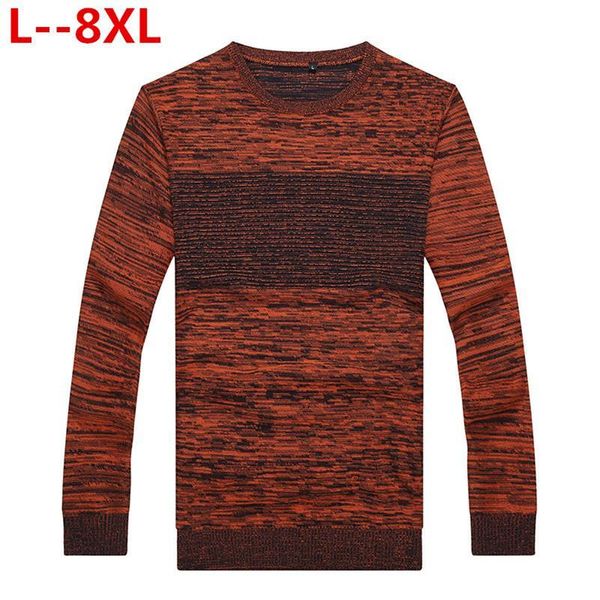 

8xl 6xl 5xl 4x new autumn winter mens pullover sweaters cotton casual o neck sweater jumpers thin male knitwear jumpers top, White;black