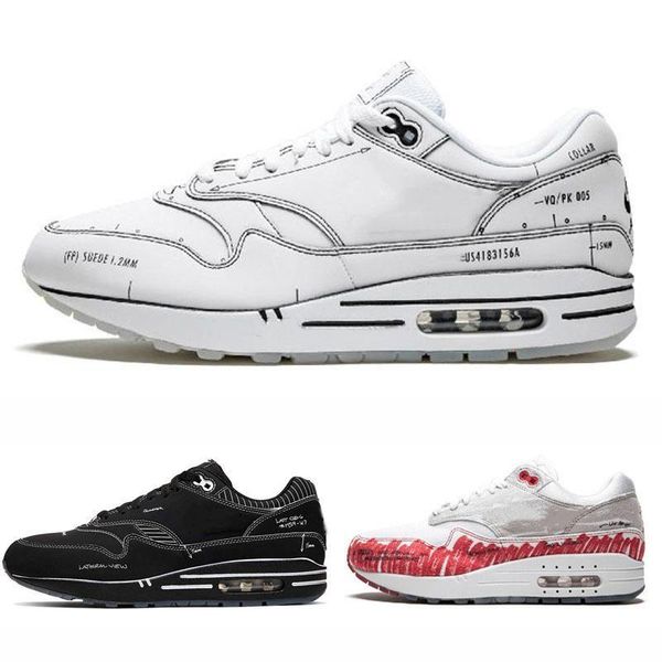 

new tinker sketch to shelf atmos 1 red black white mens running shoes for men trainers women designer sneakers 5.5-11, White;red