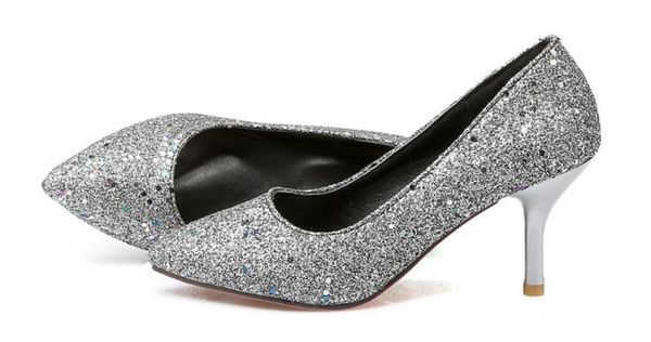 

2019 women's shoes in spring and autumn with new style high heel fine heel pointed end @18, Black