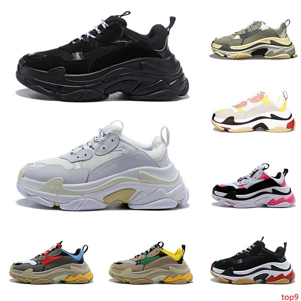 

2020 triple s designer shoes for men women vintage sneakers black white bred pink 20fw luxury mens trainers big sole sports sneakers