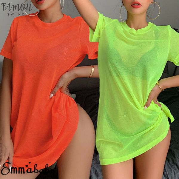 

локальный экран изображения с коротким рукавом perspective женщины неон зеленый o шеи vintage сетки с коротким рукавом v шеи tee shirt long, White