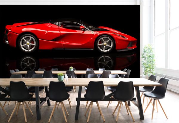 

self-adhesive] 3d red car 34477 wall paper mural wall print decal murals