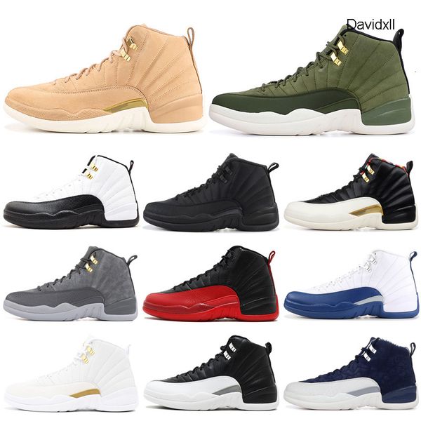 

original classic 12 12s basketball shoes unc university blue vachetta tan wings athletic sports sneakers mens trainer outdoors