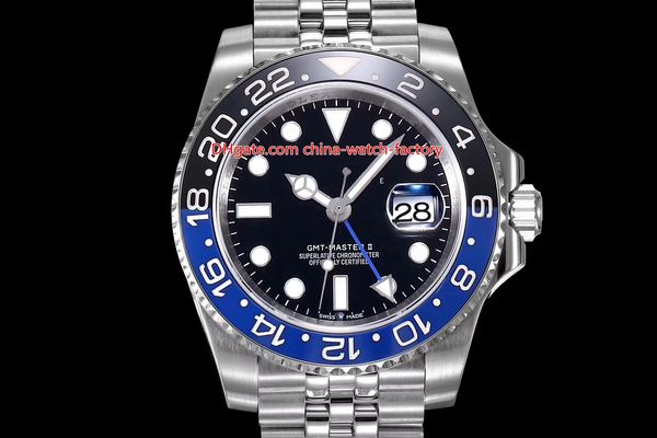 

3 style elling 904l steel dj maker 40mm gmt batman 116710 116710blbr 126710 ceramic cal.2836 3186 movement automatic mens watch watches, Slivery;brown