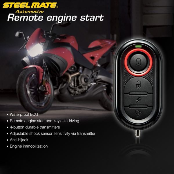 

original steelmate 986e 1 way motorcycle alarm moto remote engine start alarm moto protection with mini transmitter for bultaco