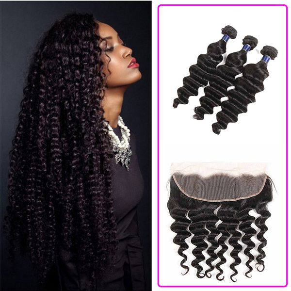 2019 Malaysian Indian Human Hair Bundles With 13x4 Frontal