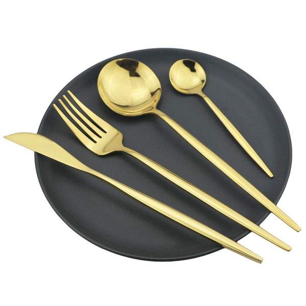 

4pcs/set rainbow cutlery set knife fork dessert spoon dinner set 304 stainless steel dinnerware set kitchen tableware silverware