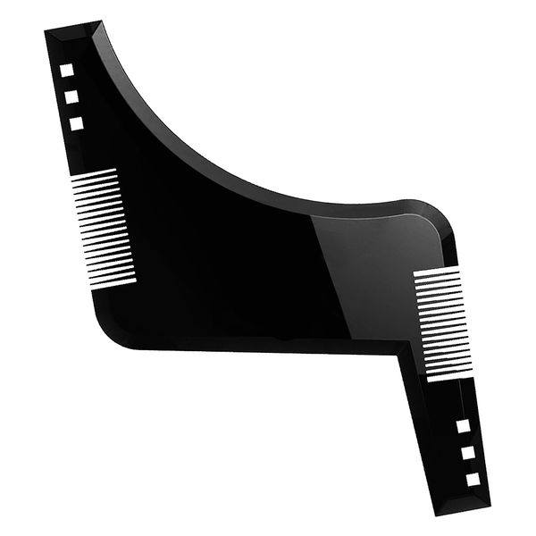 

beard shaping tool - double sided multi-liner beard shaper template comb kit - works with any beard razor or trimmer, Silver