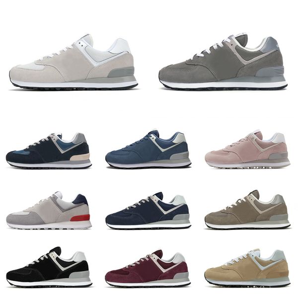 

men running shoes 574 black light grey navy blue wine red womens trainers sports sneakers walking jogging 36-44 wholesale