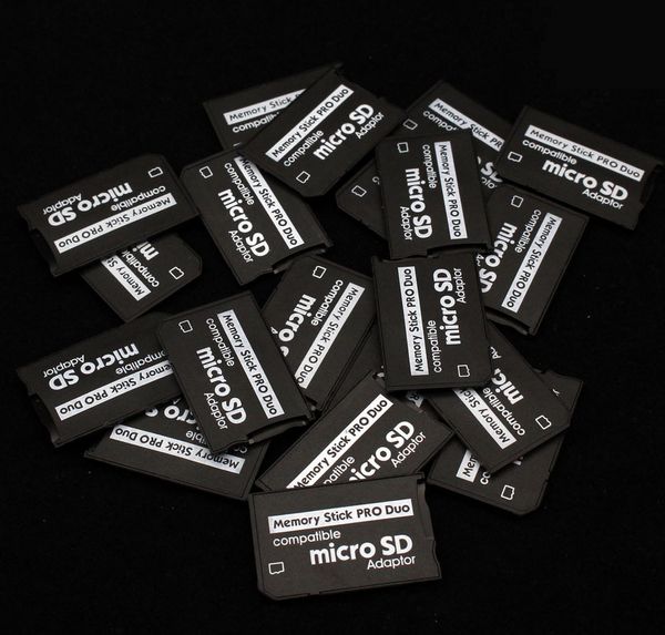 Cartão de memória MicroSD TF para MS Pro Duo adaptador Conversor para PSP 1000 2000 3000 de alta qualidade navio rápido