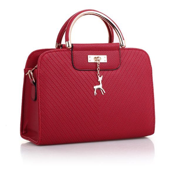 

handle party hand bags desinger large capacity shoulder bags casual tote simple women bag fashion handbag deer decor