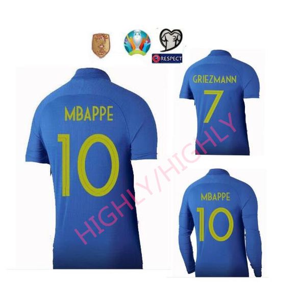 

Maillot equipe de france france 1919 2019 pecial edition centenary occer jer ey henry long leeve 19 20 mbappe foot football hirt