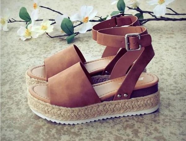

wedges shoes for women sandals plus size high heels summer shoes 2019 flip flop chaussures femme platform sandals 2019, Black