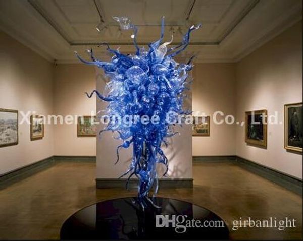 

large l decor blue blown glass led chandelier light modern art decor murano style glass custom made designed chandelier