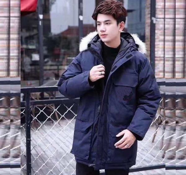 mens goose down parka with fur hood