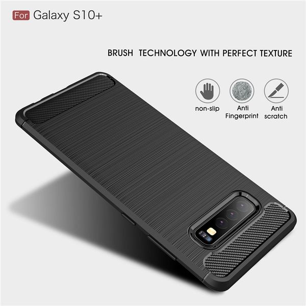 

Для Samsung Galaxy S10 Plus S10e S9 S8 Note9 чехол Матовый Углеродного Волокна Противоударный Сили