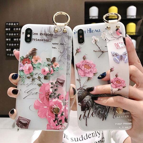 

прозрачный браслет чехол для мобильного телефона iphone11pro x xs женские модели 7 / 8plus anti-drop силиконовая защитная бухта