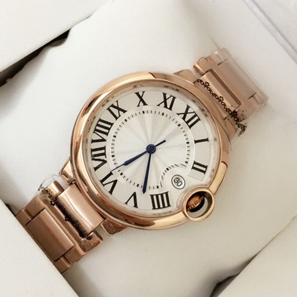 

2019 fashion clock women/man watch with date luxury wristwatch stainlesssteel bracelet luxury lover watches rose gold color folding clasp, Slivery;brown
