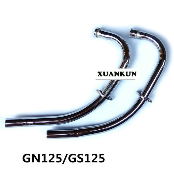 

retro-refitted smoke pipe in front of exhaust pipe of gn125 gs125 motorcycle