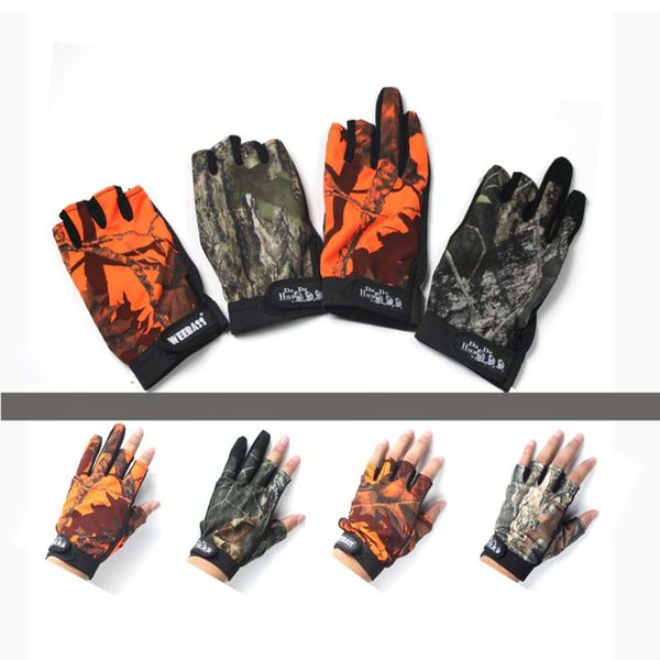 

non-slip gel 3 finger breathable anti-slip gloves folding fingers cycling fishing fitness mountaineering riding equipment, Black