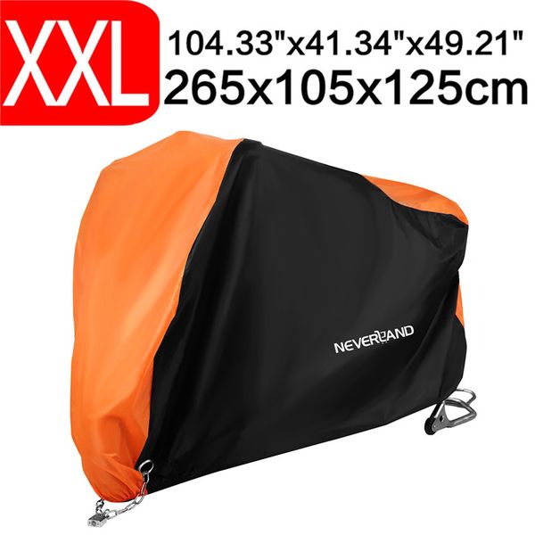 

xxl 265cm 190t taffeta water rain proof dust sun uv protector outdoor indoor motorcycle motor dirt bike scooter cover coat