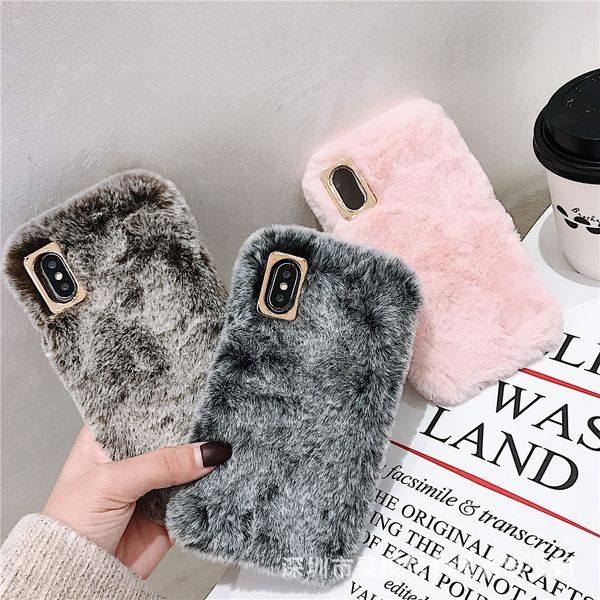 

fashion lady case for iphone xs max xr x 11 pro gift tpu case furry fluffy warm cover for iphone 6 6s 7 8 plus soft phone case