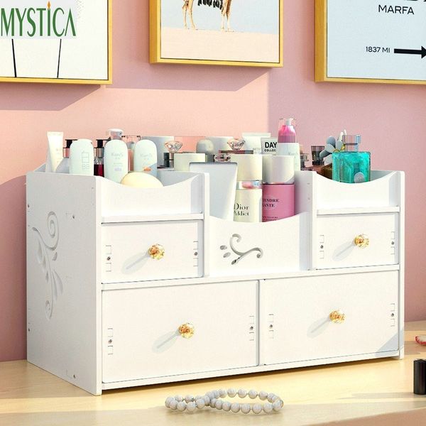 

nordic deskcosmetic organizer box home plastic drawer dresser storage boxes makeup skin care jewelry lipstick holder case