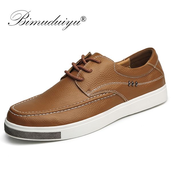 

bimuduiyu handmade genuine leather casual shoes men comfortable shoes new oxfords designer for men, Black