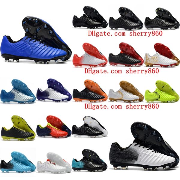 

2018 mens soccer cleats tiempo legend vii fg soccer shoes authentic football boots outdoor scarpe da calcio size 39-45, White;red