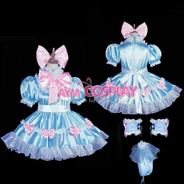 

запирающийся синий неженка горничная мини-платье, Black;red