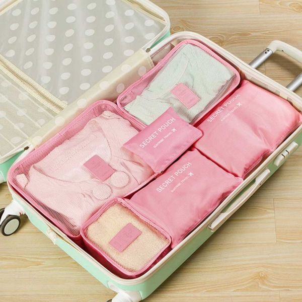 

6pcs/set waterproof oxford travel storage bag set clothes tidy organizer pouch suitcase home closet divider container organiser