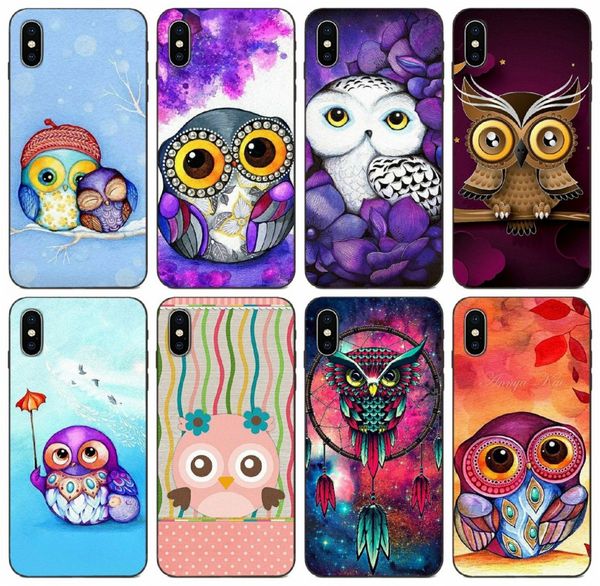 

[tongtrade] purple flower owl case for iphone 11 pro max x xs 8s 7s 6s 5s plus samsung s9 on7 huawei p30 lite lg g4 stylus case