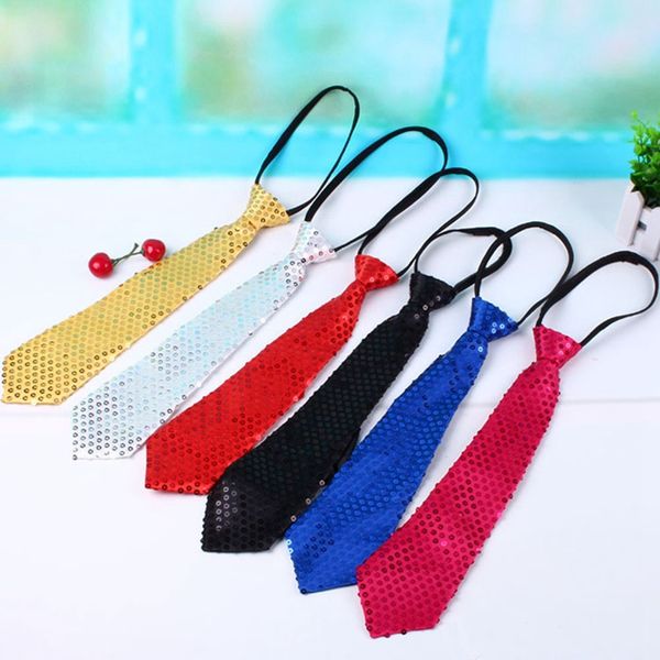 

sequined tie adults & children general korean version of the sequined necktie hip hop dance magic show stage accessorie, Black;gray