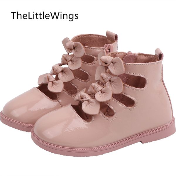 

girls'walking shoes 0-1-2-3 year old baby soft sole 2019 autumn new princess bowknot liang pi shoes super soft and comfortable, Black;red