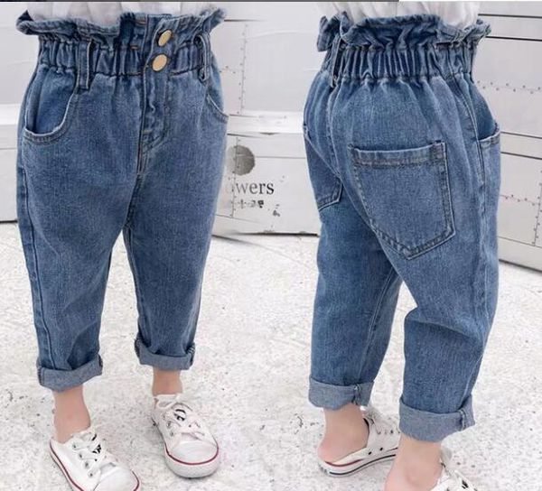 

2019 spring and autumn kids clothing casual jeans pants, children's clothing baby girls denim pencil pants girls' jeans, Blue