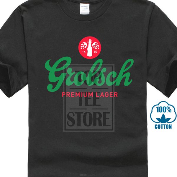 

grolsch lager t shirt grolsch beer shirt fashion summer paried tshirts tee shirts hipster o-neck, White;black