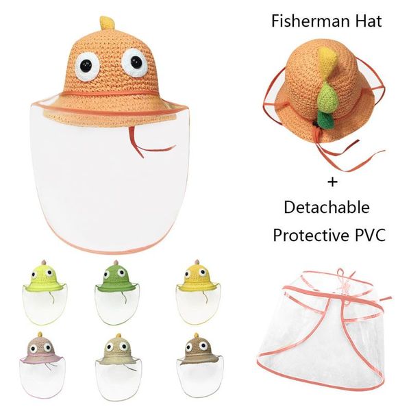 

baby baby girl hat kids boys girls anti-spitting protective hat dustproof cover fisherman straw cap accessories newborn, Yellow