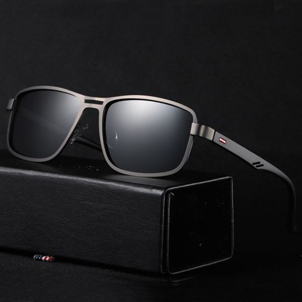 

aofly brand design polarized sunglasses for men 2020 square metal frame night driver fishing sun glasses male zonnebril heren, White;black