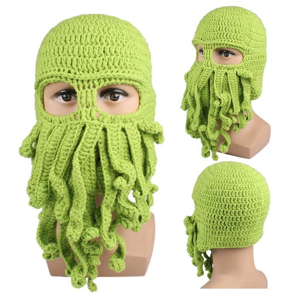 

ocs pattern winter warm knitted wool ski face mask knit hat squid cap nfe99