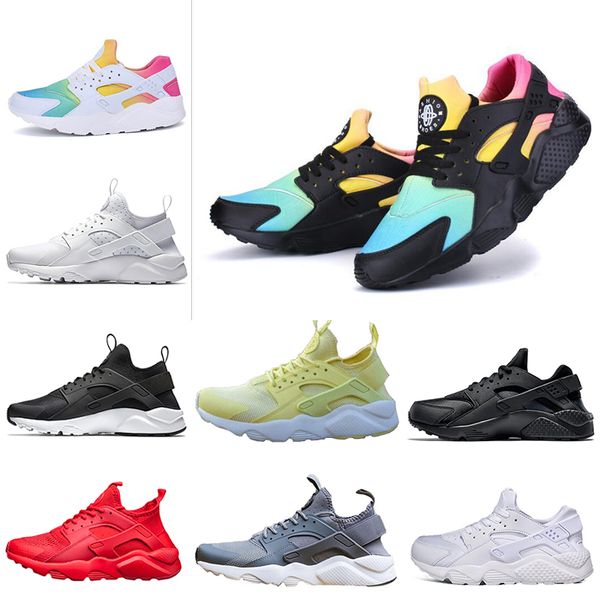 

new huarache run iv 4 running shoes sneaker for men women, triple black white red yellow breache jogging sports shoes runner chausure femme