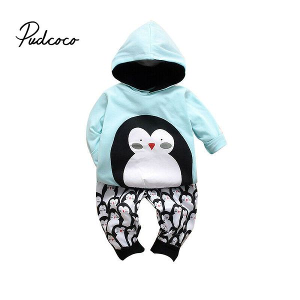 

baby boys clothes set toddler kids boy girl cartoon hoodie hooded sweatshirt + pattern pants sport autumn clothes set, White