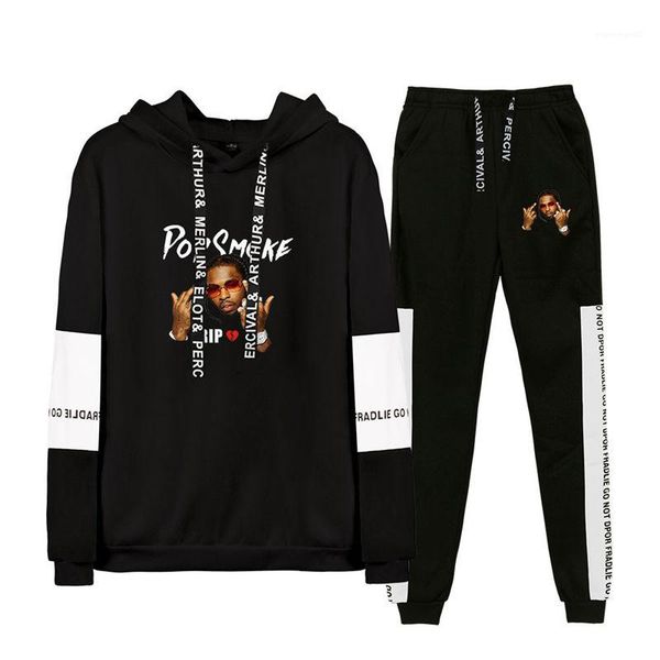 

designer tracksuits long sleeve fashion print mens hooded pullover tracksuits males two piece sets pop smok mens, Gray