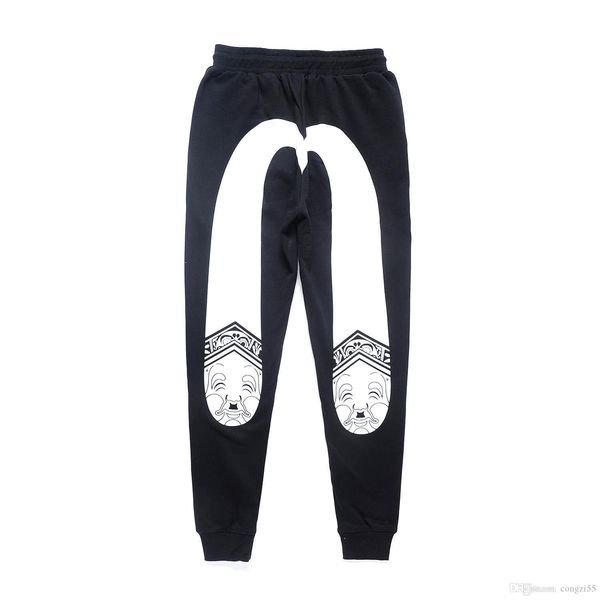 

mens casual sweatpants 2019 new jogger harem trousers slacks wear drawstring joggers buddha head print pants slim fit pants size m-3xl, Black
