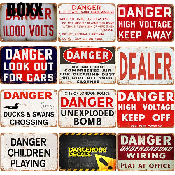 

danger plaque metal vintage tin sign pin up shabby chic decor metal signs vintage bar decoration metal poster pub home craft decor