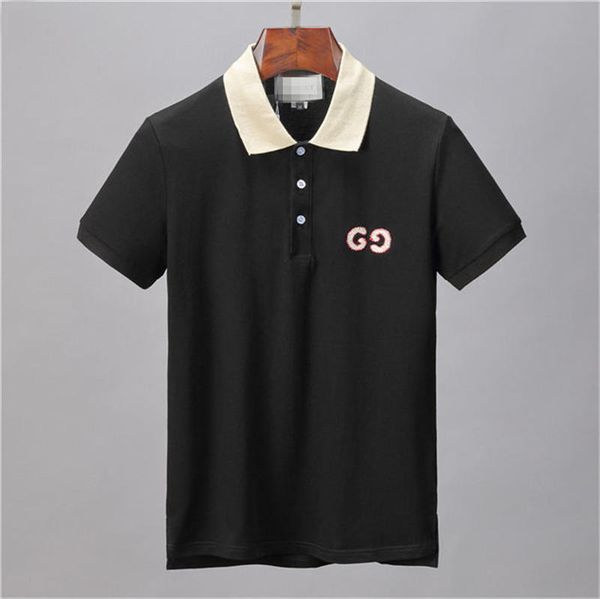 

2020 medusa stripe polo shirt t-shirt snake polos bee flower embroidery men's high street fashion polo t-shirt -3xl 89*7, White;black